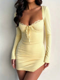 Dili Y2K Sexy Long-Sleeved Ass Dress Dress Dress Women's 2025 Autumn And Winter