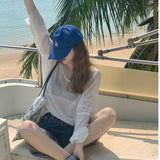 Loose Large-Size Summer Thin Outer V-Neck Sunscreen Shirt T-Shirt T-Shirt Hooded T-Shirt Hooded Hooded Hooded Hooded Hooded Girl