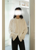 Spring And Summer New Coat Hong Kong Island Rose To Silk Craft Pure Color Long-Sleeved Imitation Tidal T-Shirt Woman