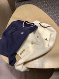 2025 Early Autumn New Three-Dimensional Logo Embroidery Knitted Cardigan Women's Loose Sweater Coat High-End Feel Top