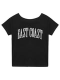Pure Cotton Hottie Word Oblique Shoulder Short Sleeve T-Shirt Girl Summer 2025 New Loose Lazy Windy Shoulder Chic Top