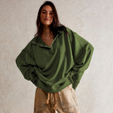 2025 Explosion Design Women's High-Quality Lantern Sleeve Decorative Line Open-Line Flipping Loose Wear