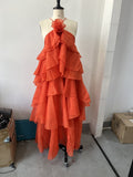 2025 Summer Holiday Wind Hanging Neck Three-Dimensional Flowers Hanging Dress Small Pure Lust Wind Seaside Holiday Dress
