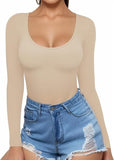 2025 Women's Low Round Collar Long Sleeve Sextender T-Shirt T-Shirt