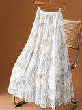Two Sides Wear High-End Printed Dress Skirt Women's Spring And Summer 2025 New 100-Fold Skirt Mesh Dress