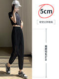 Fast-Drying Ice Silk Sweatpants Women's Summer Thin 2025 New Explosion Of High-End Casual Pants Mesh Cold Pants