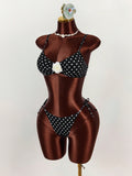 New INS Body-Repair Sexy Strap Flower Dot Waistcoat Hot Bikini Suit Woman