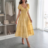 Dili Leisure Vacation Waist A-Shaped Dress Dress Women's Dress 2025 Summer