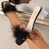 French Gentle Solid Color Simple Word Slippers 2025 New Fairy Style With Skirt Cool Slippers Large Women's Shoes