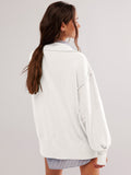 2025 Explosion Design Women's High-Quality Lantern Sleeve Decorative Line Open-Line Flipping Loose Wear