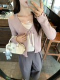 Pink Lace Lace Fake Two Design Knitted Shirt Women 2026 Autumn And Winter Repair Bottom With Long Sleeve Top
