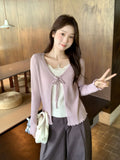 Pink Lace Lace Fake Two Design Knitted Shirt Women 2026 Autumn And Winter Repair Bottom With Long Sleeve Top