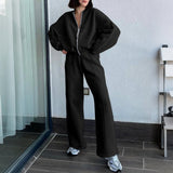 Dili Sports Wind Long-Sleeved Jacket Solid Color Long Pants Set Women's 2025 Autumn And Winter