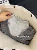 Milk Fufu Soft-Creator Half-High Knitted Bottoming Women In Autumn And Winter Can Wear Loose Small Collar Sweater Top