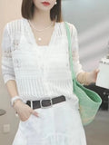 Summer New Temperament Long-Sleeved Knitted Cardigan Women's Top Unique Beautiful Sweet Coat Stylish Thin Hoodie