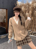 Korean New Autumn And Winter Wearing Wool Knit Sweater Jacket Cardigan Loose Thin Silk Scarf Design Top Woman