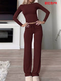 Dili Sports Yoga Long Sleeve T-Shirt Solid Color Pants Set Women's Winter 2025