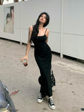 Pure Hot Girl Hanging Back Hanging Dress Girl Summer Bagg Hip Dress Holiday Style Open Fork Dress