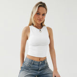 New Y2K Sexy Umbilical Women's Sleeveless Round-Necked Hand-Over Bm Top