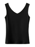 French Chic Cotton Black Vest Lady Suit With Small Slings Summer Sleeveless Tops Wearing Bottom Shirt