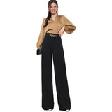 Women's New Bursts Of Pure Color Hanging Fashion Wide Leg Pants Straight Pants Suit Pants Trousers Trousers Women