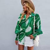 Dili Women's Clothing Color Printing Shirt 2025 Autumn And Winter Long-Sleeved Clad