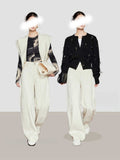 Lyselle Tiansi Old Money Style White Jeans Women's New Autumn Loose Hip Banana Pants