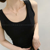 Threaded Sling Vest Women's Summer 2026 Spring And Autumn New Sleeveless Slimming Lascrewed Labskin Top