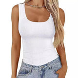 2026 Women Decorating Hottie Sleeveless Round-Neck Vest Street Fashion Women's T-Shirt Vest