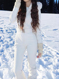 Winter New Personality Fashion Travel Holiday Ski Collar Collar Zip-Down Trousers Women