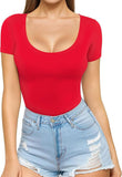 2025 Sexy Women's Low Round Collar Short-Sleeved T-Shirt T-Shirt