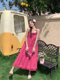 Dopamine Wears Sling Dress Summer 2026 New Sent With Sweet Seaside Holiday Loose Dress