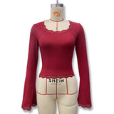 2025 Women's Autumn Long-Sleeved Lace Lace Top Fashion Temperament To Wear T-Shirt