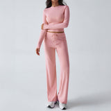 Dili Sports Yoga Long Sleeve T-Shirt Solid Color Pants Set Women's Winter 2025