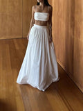 Spring And Summer 2025 New Solid Color Temperament Elegant Breast-Shade Sling Vest Half-Body Skirt