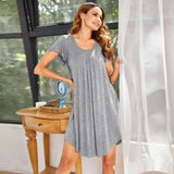 Summer Women's Pyjamas Short-Sleeved Round-Neck Milk Silk Home Casual Home Clothes Pyjamas Women