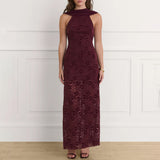 New Fashion Sexy Back-To-Back Temperament Sleeveless Lace-Up Dress In Autumn 2025