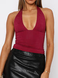 Dikyu Y2K Sexy Deep V Babes T-Shirt Women's Vest Women's Clothing 2025 Autumn And Winter