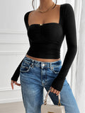 Dili Sports Hot Girl Collar Wrapped Breasts Women's Clothing 2025 Spring And Summer