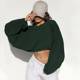 2025 Umbilical Collar Collar Women's Short Sports T-Shirt T-Shirt Knitted Long-Sleeved Top