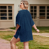New Women's Knitwear Short Sleeve Open Fork Plus Coat Summer Large Size Women's Cardigan