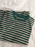 Ins Super Fire Port Wind Striped Short Sleeve T-Shirt Women's Summer Chao Harajuku BF Vintage Chic Half-Sleeved Suited T-Shirt