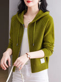 2025 New Knitted Women's Spring And Autumn Hooded Hoodie Jacket Jersey T-Shirt T-Shirt Jersey