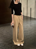 Yazho Old Qianla Aesthetic Minimalist Retro Multi-Season Wear Trousers Loose Straight Trousers Southeast Asia