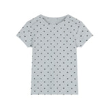 Gray High-End Feeling Shoulder Short Sleeve T-Shirt Girl Summer Hottie Slim Short Cotton Bo Chic Top