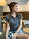 Korean Academy Wind Polo Collar Short-Sleeved T-Shirt 2026 Spring And Summer New Shoulder Thin Beauty Top