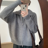 Exquisite And Loose Double Zipper Jumper 2025 Autumn New Korean Version Of The Long-Sleeved Knitted Inside The Top Woman