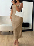 Dili Temperament Elegant Wind Button Bag Hip Dress Dress Women's Dress 2025 Autumn And Winter