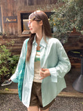 Korean Simple Tie Collar Long-Sleeved Shirt Women's Clothing 2026 Autumn Day New Temperament Pure Color Casual Loose Top
