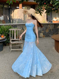 Seaside Vacation Purple Lace Lace Sling Dress Gentle Temperament To Repair The Hip Beach Dress Summer
